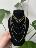 18K Solid Gold Rope Chain Necklace with Floral Charm, Minimalist Dainty Jewelry