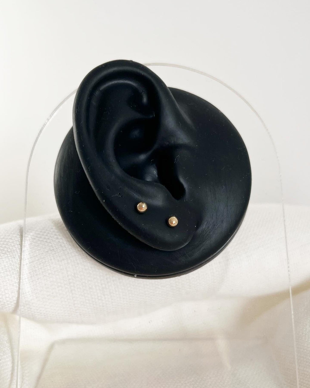 18K Solid Gold Mini Globe Stud Earrings, 3mm Minimalist Dainty Jewelry
