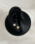 18K Solid Gold Moissanite Stud Earrings: 5MM Brilliant Cut