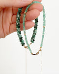 Natural Emerald Bracelet, 18K Solid Gold Beads, Dainty Minimalist Jewelry