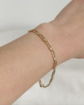 18K Solid Gold U-Link Bracelet, 3.5mm Delicate Chain, Minimalist Jewelry