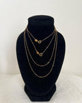 18K Solid Gold Dainty Necklace, Adjustable Chain, Minimalist Jewelry, Free Pendant