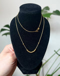 18K Yellow Gold Running Beads Necklace, Minimalist Dainty Chain, Solid Gold Jewelry