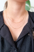 18K Solid Gold Paperclip Chain Necklace, Minimalist Dainty Layering Jewelry