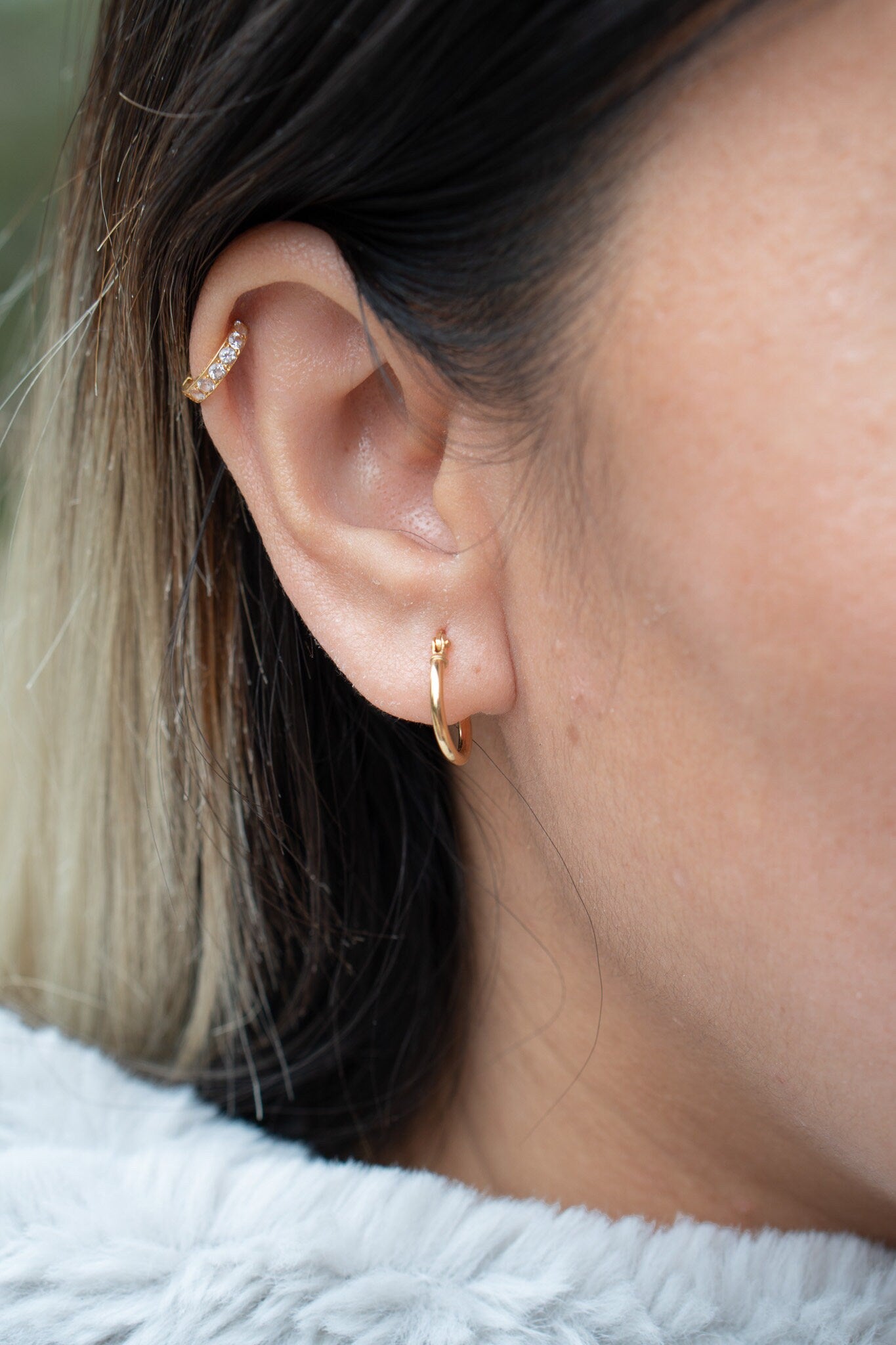 18K Solid Gold Hoop Earrings, 14mm Gold Hoops, Minimalist Everyday Earrings, Classic Jewelry Gift for Her