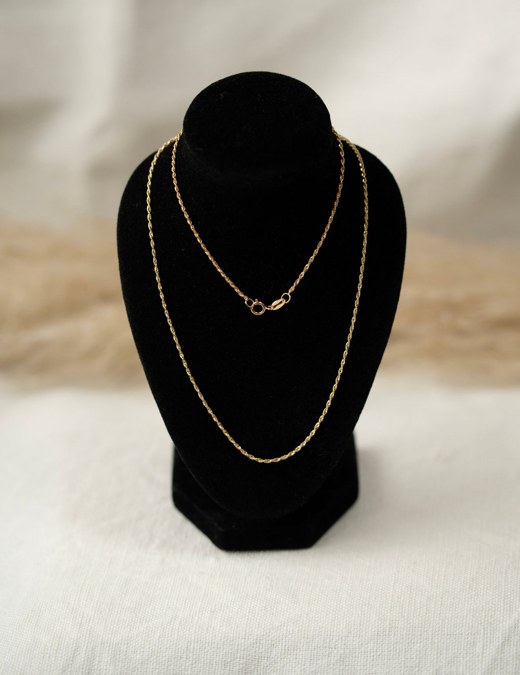 18K Solid Gold Rope Chain Necklace, Dainty Gold Chain Necklace, Adjustable Minimalist Necklace, Everyday Jewelry, Gift for Her
