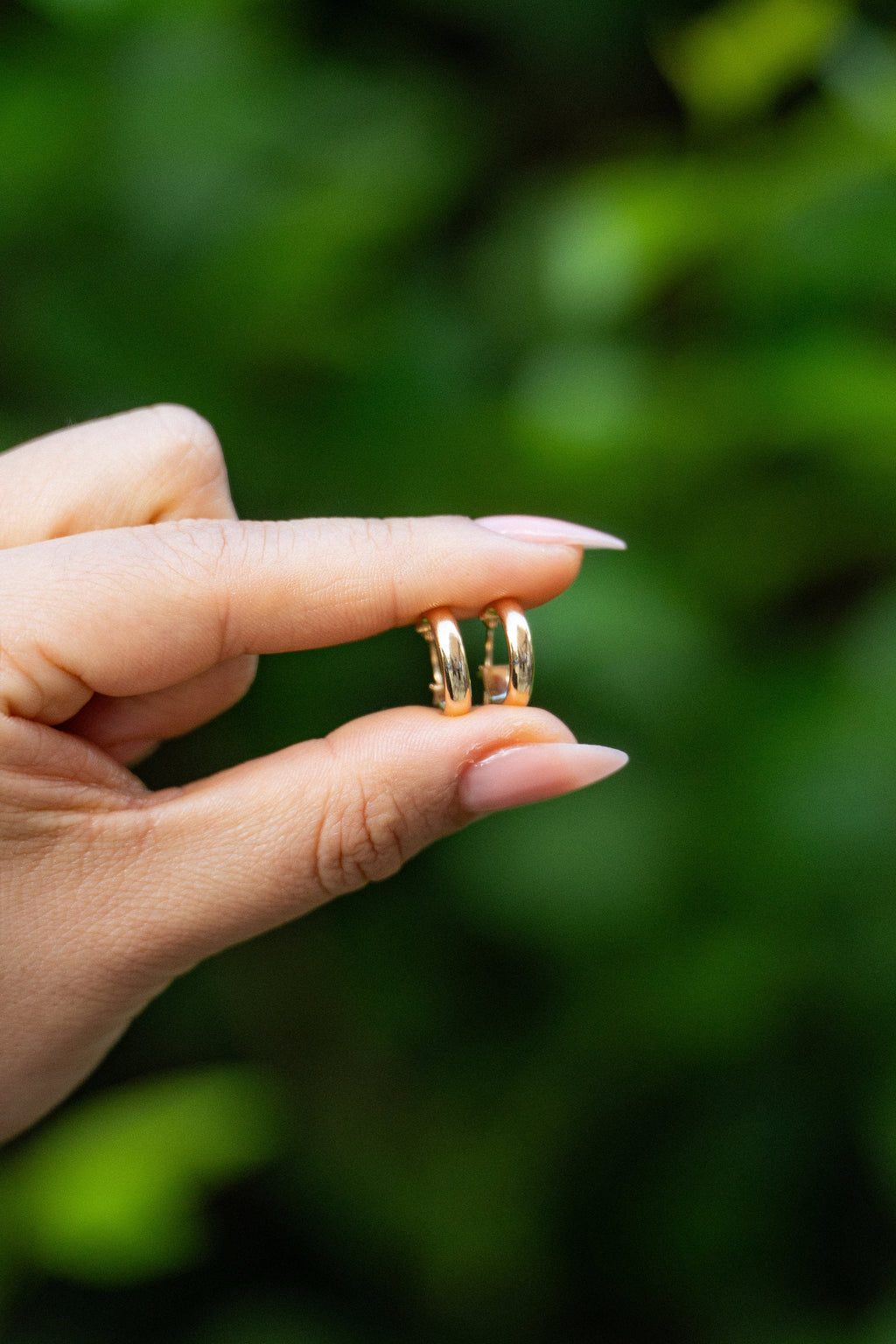 18K Solid Gold Hoop Earrings 13mm, Dainty Minimalist Gold Hoops, Small Everyday Earrings, Gift for Her