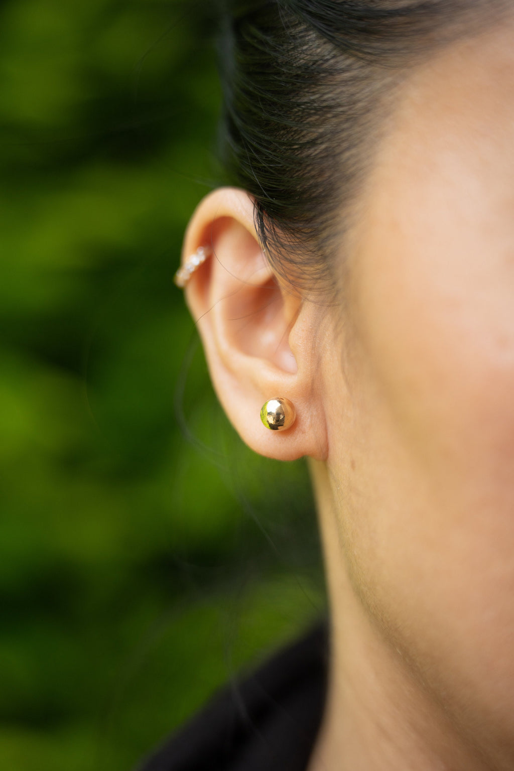 18K Solid Gold Ball Stud Earrings 7mm, Gold Sphere Studs, Dainty Minimalist Earrings, Everyday Jewelry, Gift for Her