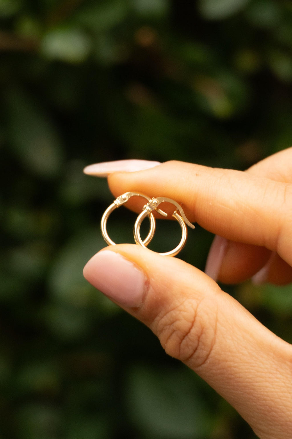18K Solid Gold Hoop Earrings, 14mm 20mm Gold Hoops, Minimalist Everyday Earrings, Gift for Her