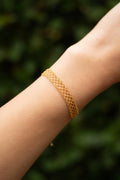 18K Solid Gold Mesh Bracelet, 8mm, Au750, Adjustable, Pinslide and Clasp Lock, Gift For Her, Birthday Gift, Anniversary Gift, Christmas Gift