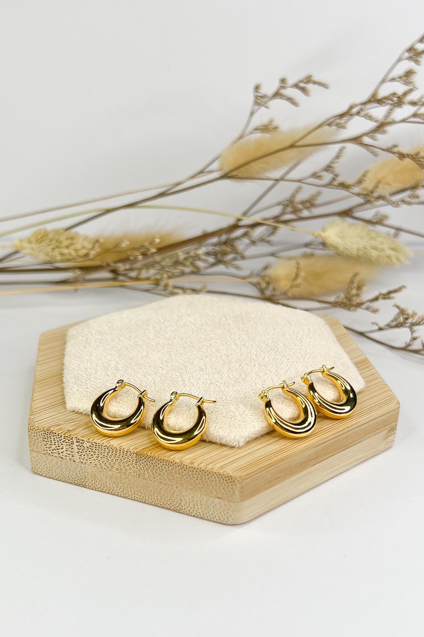 18K Solid Gold Chunky Hoop Earrings 15.5mm, Thick Gold Hoops, Dainty Statement Earrings, Minimalist Everyday Jewelry, Gift for Her