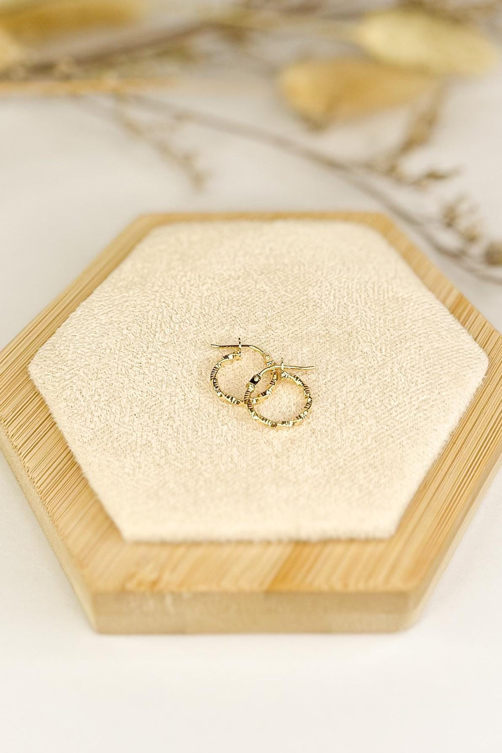 18K Solid Gold Twisted Hoop Earrings 13.5mm, Dainty Gold Hoops, Minimalist Rope Twist Earrings, Small Everyday Jewelry, Gift for Her