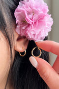 18K Solid Gold Twisted Hoop Earrings 13.5mm, Dainty Gold Hoops, Minimalist Rope Twist Earrings, Small Everyday Jewelry, Gift for Her