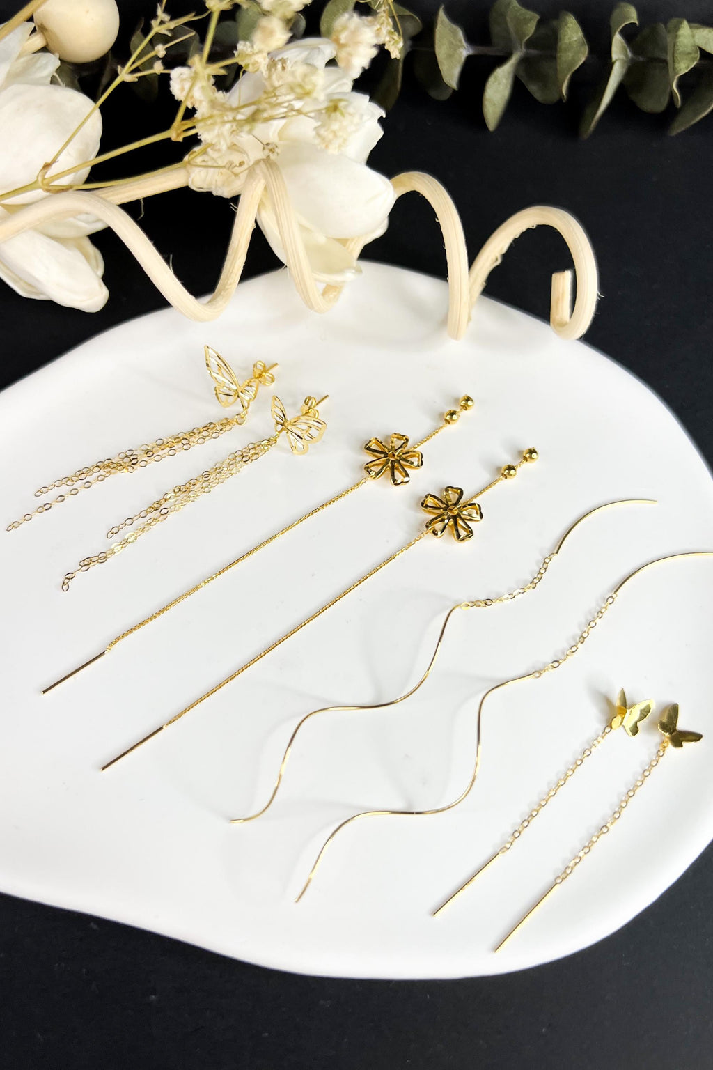 18K Solid Gold Spiral Threader Earrings, Wave Twist Dangle Earrings, Minimalist Gold Threaders, Dainty Drop Earrings, Gift for Her