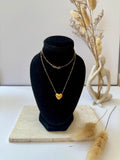 18K Solid Gold Heart Necklace – Unique Polished & Textured Pendant Necklace Adjustable Necklace, Gift for Her